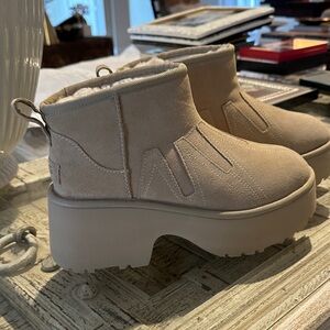 UGG Women's Beige Platform Winter Boots